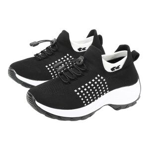 Kubbon Black Slip-On Knit Platform Sneakers